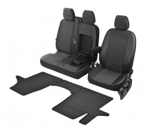 Passgenaue Sitzbezüge VIVA und Gummifußmatten - ein Set geeignet für VW T5 2003-2016 - 