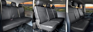 Sitzbezüge Kunstleder passgenau passend für VW T6 Transporter Caravelle ab 2015/19-9 Sitzer Meister