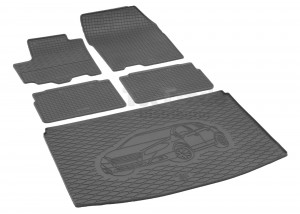 Passgenaues Fußmatten und Kofferraumwanne - ein SET geeignet für SUZUKI SX4 S-Cross ab 2013