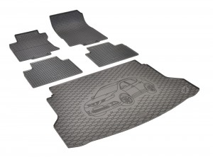 Passgenaues SET Fußmatten und Kofferraumwanne geeignet für Nissan X-Trail ab 2014