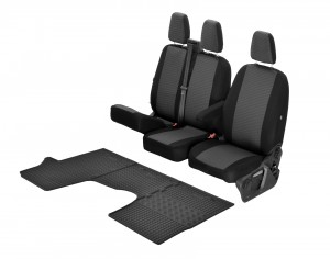  Passgenaue Sitzbezüge HERO und Gummifußmatten - ein Set geeignet für  Fiat Talento ab 2016 -