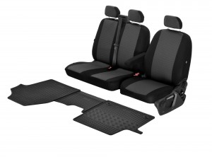 Passgenaue Sitzbezüge HERO und Gummifußmatten ein Set geeignet für Toyota Proace ab 2016
