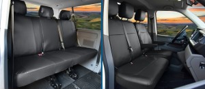 Sitzbezüge Kunstleder passgenau passend für VW T6 Transporter Doubelcabab 2015/19-  6 Sitzer VIP